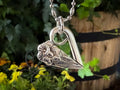 Fork End & Tine Heart Necklace • The "Daffodil" Silver-plated Spoon Necklace • 1950 • Authentic Silverware