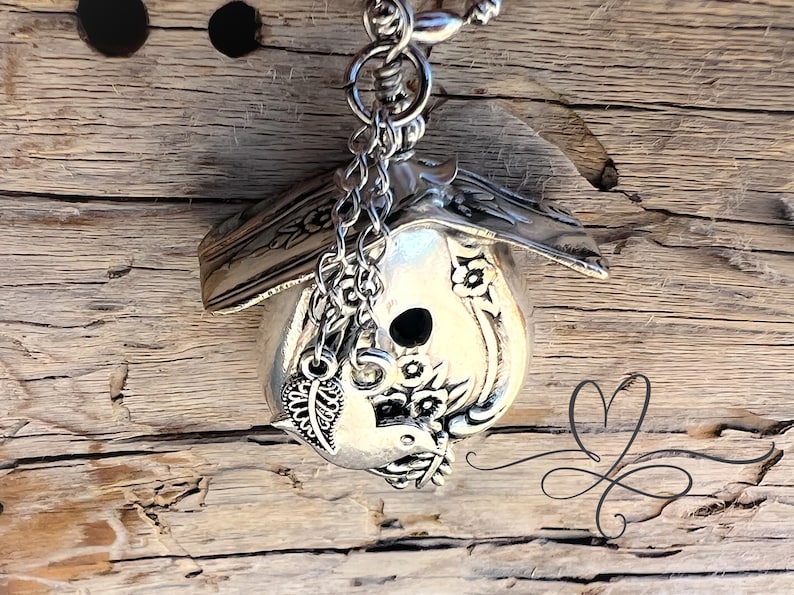The 1951 "Magnolia" Silverware Birdhouse • Authentic, Vintage, Hollow Silver-plated Knife Birdhouse